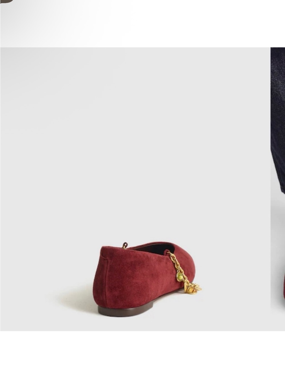 Madewell The Remy Burgundy Maroon Suede Chain Mary Jane Flat - NEW $168 - Picture 4 of 4